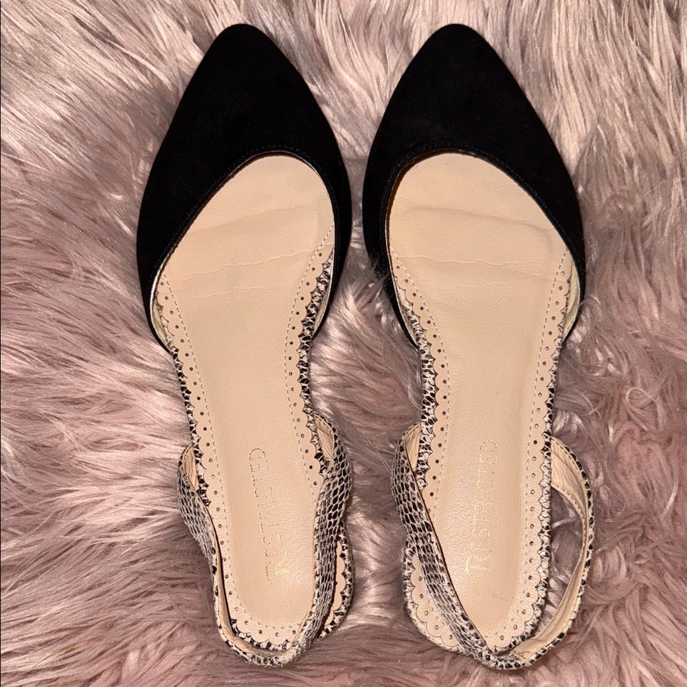 Restricted Black and Cream Flats